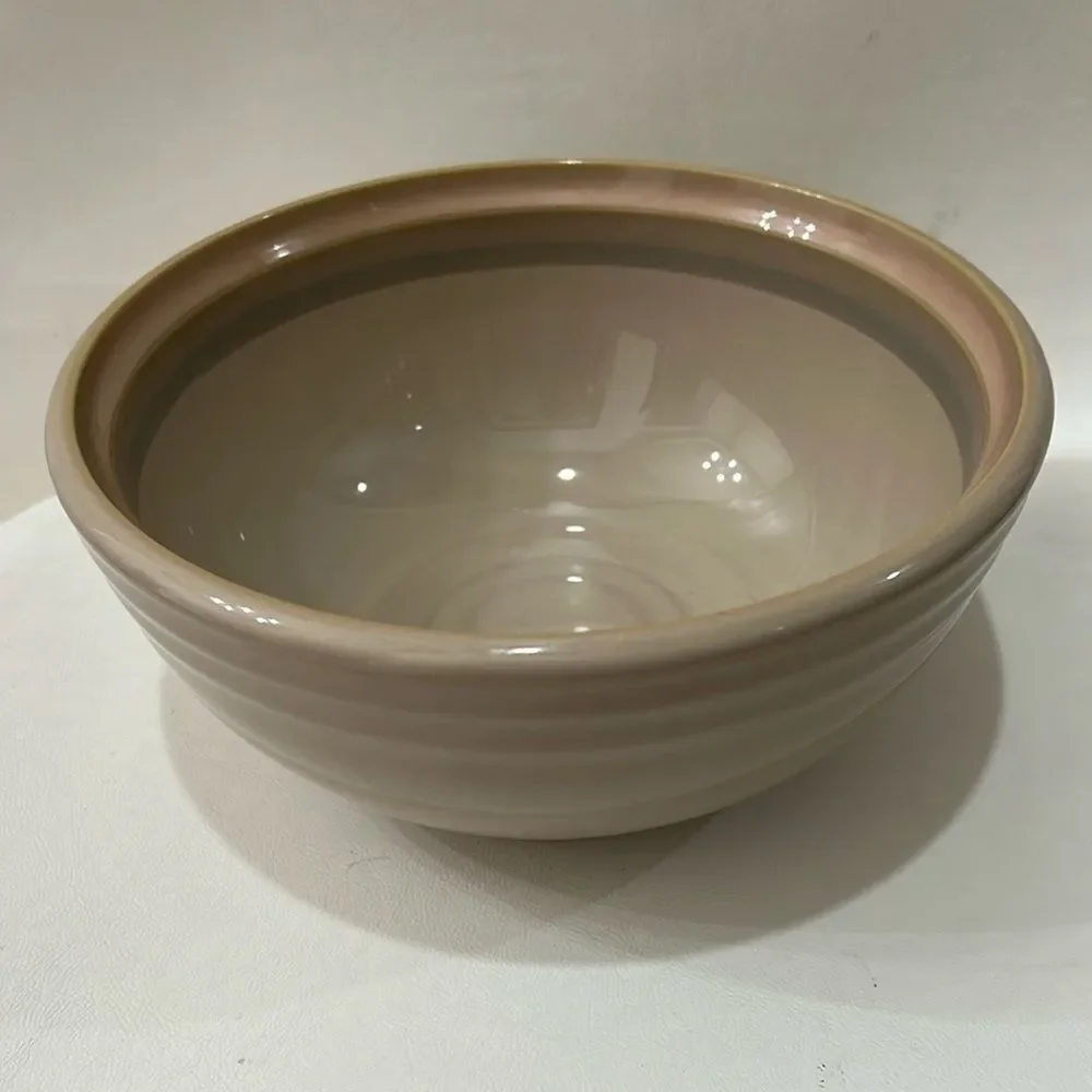 Noritaki Stoneware Sunset Mesa Cream Tan Serveing Bowl 7 3/4 In Round 3 5/8 Tall